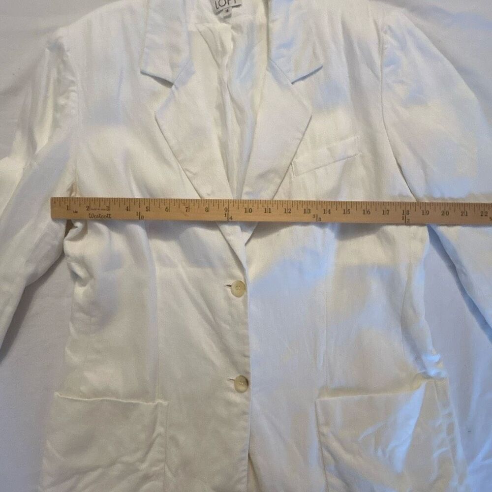 Ann Taylor LOFT Linen Blazer | Women’s 14 | White | One Button | Classic Tailore - Picture 3 of 7